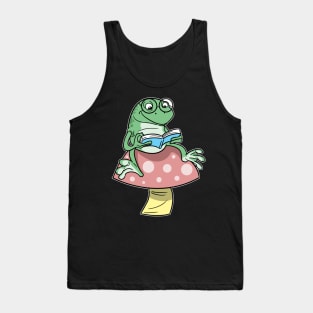 Cottagecore Aesthetic Book Frog Fairycore Tank Top